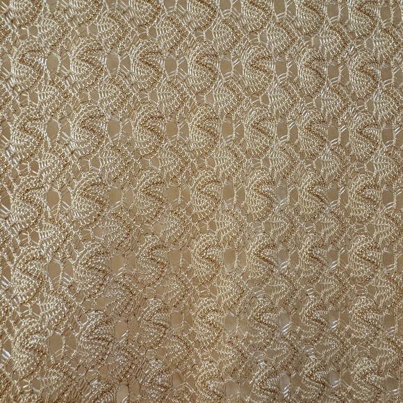 Lucky Brand Mini Dress with Metallic Gold Lace Overlay - Picture 3 of 6